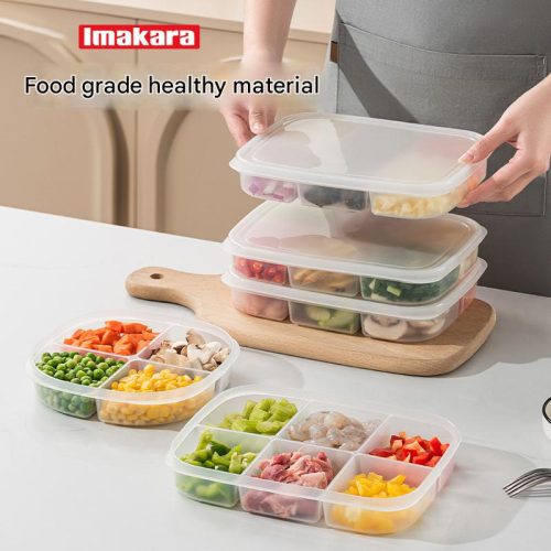 Imakara 分格保鮮盒 小號4格/大號6格|微波加熱 冷藏冷凍 食品級安全材質