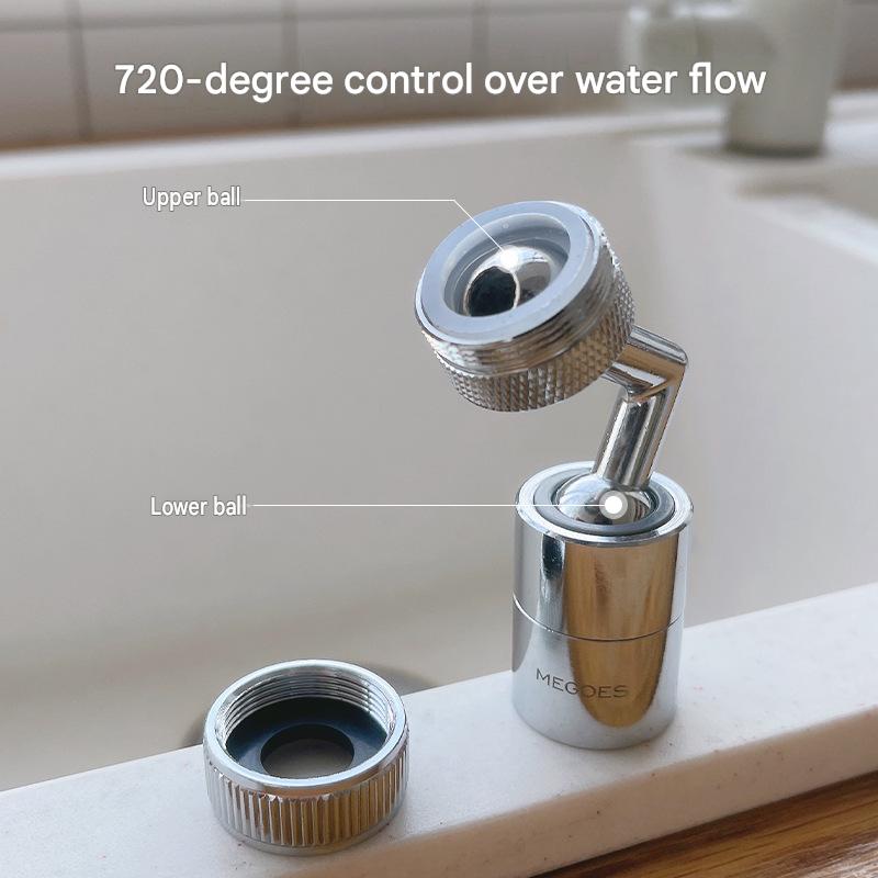 MEGOES 720度旋轉水龍頭延長器|防濺增壓氣泡嘴 耐用不生鏽 - Image 3