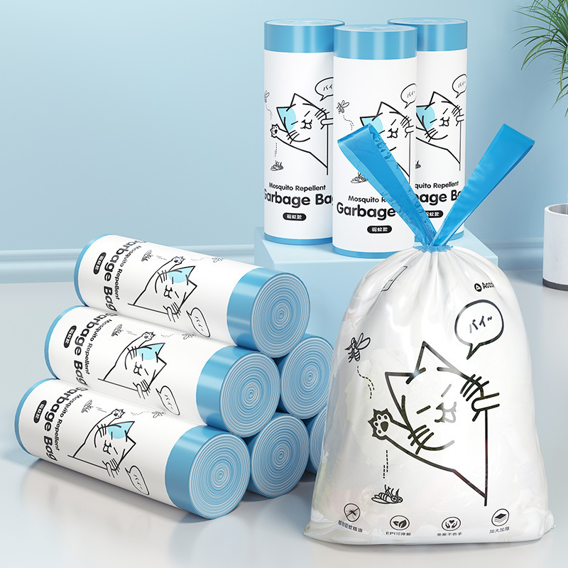 青崎 驅蚊可降解垃圾袋 M/L/XL號|加厚手提抽繩設計 適用廚房商用 - Image 5
