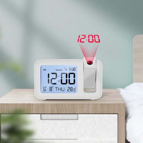 青崎投影鬧鐘 電子時鐘 臥室學生適用｜紅光投影清晰易讀