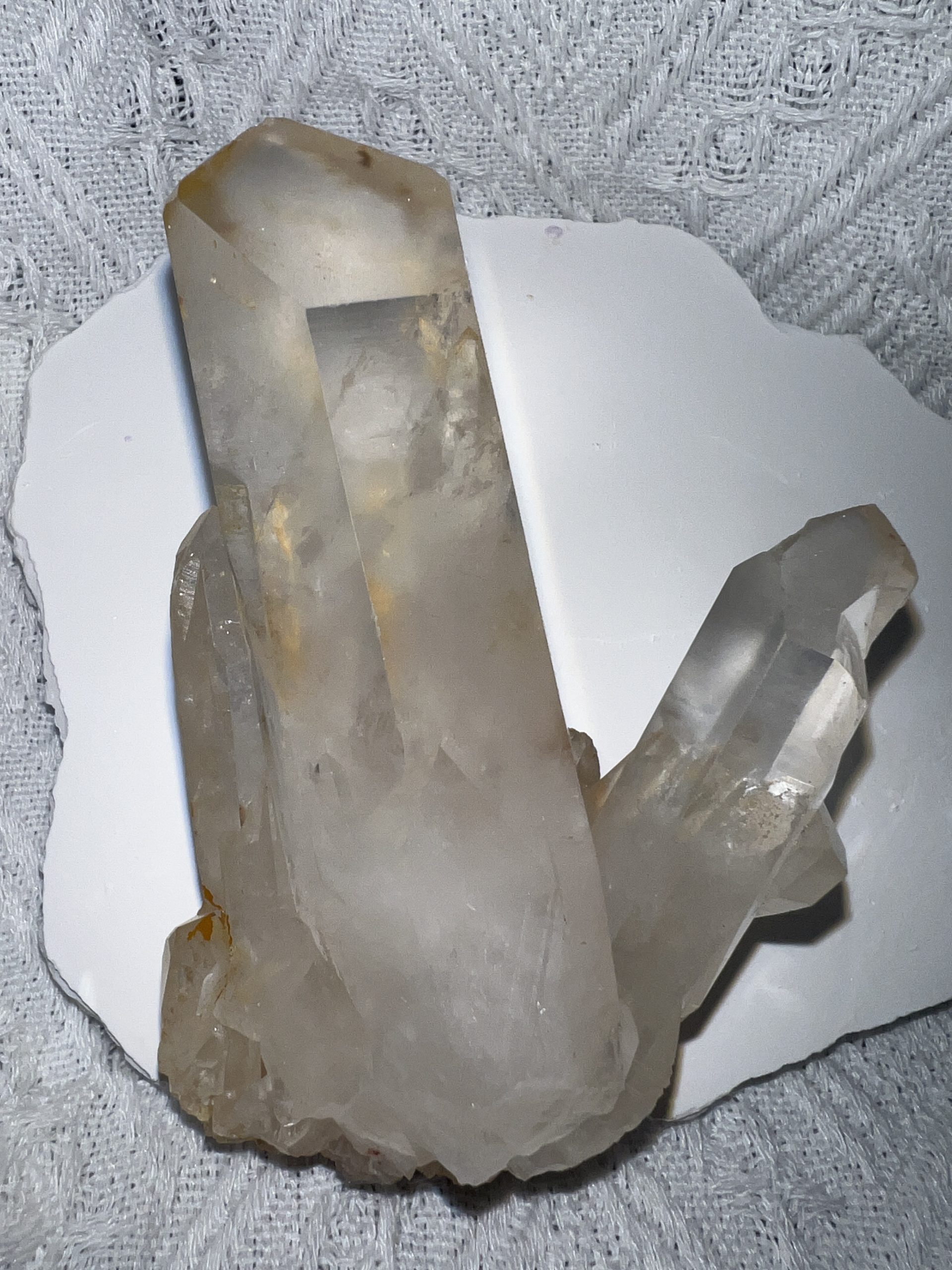 天然白水晶簇 (黃皮/粉皮礦) - Image 4