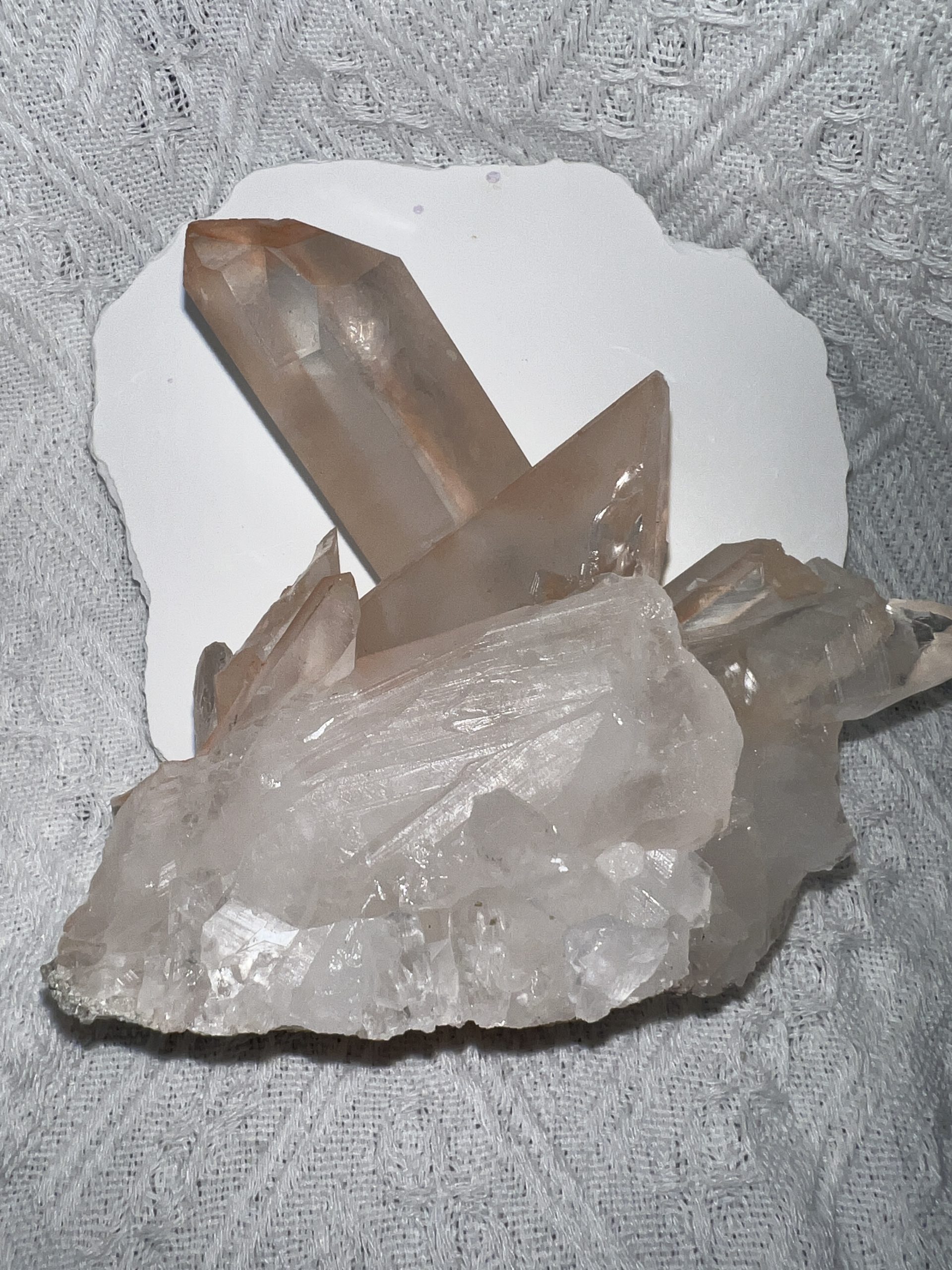 天然白水晶簇 (黃皮/粉皮礦) - Image 6