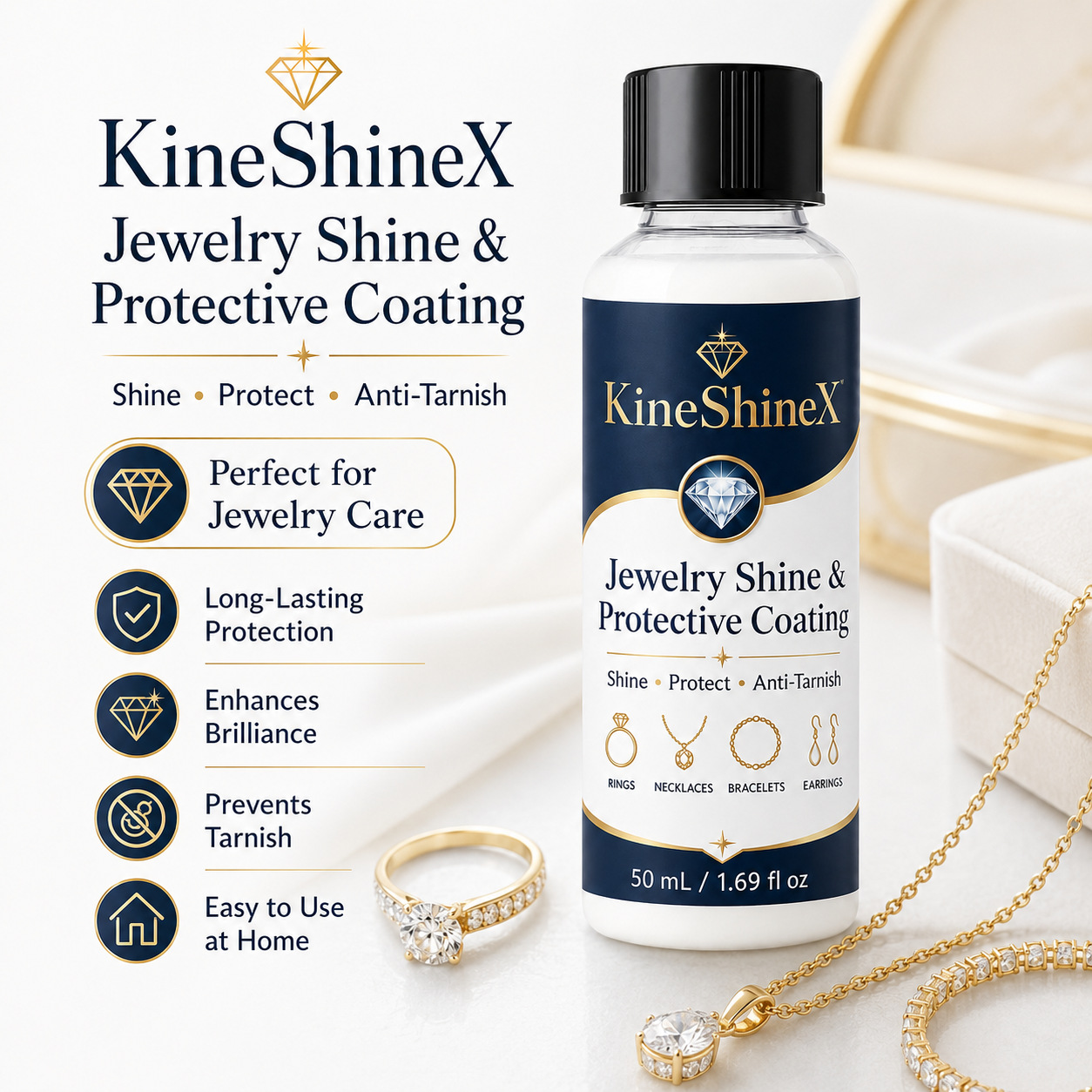 KineShineX 珠寶亮澤保護塗層油 50ml/支|還原飾品光澤 防氧化防失光