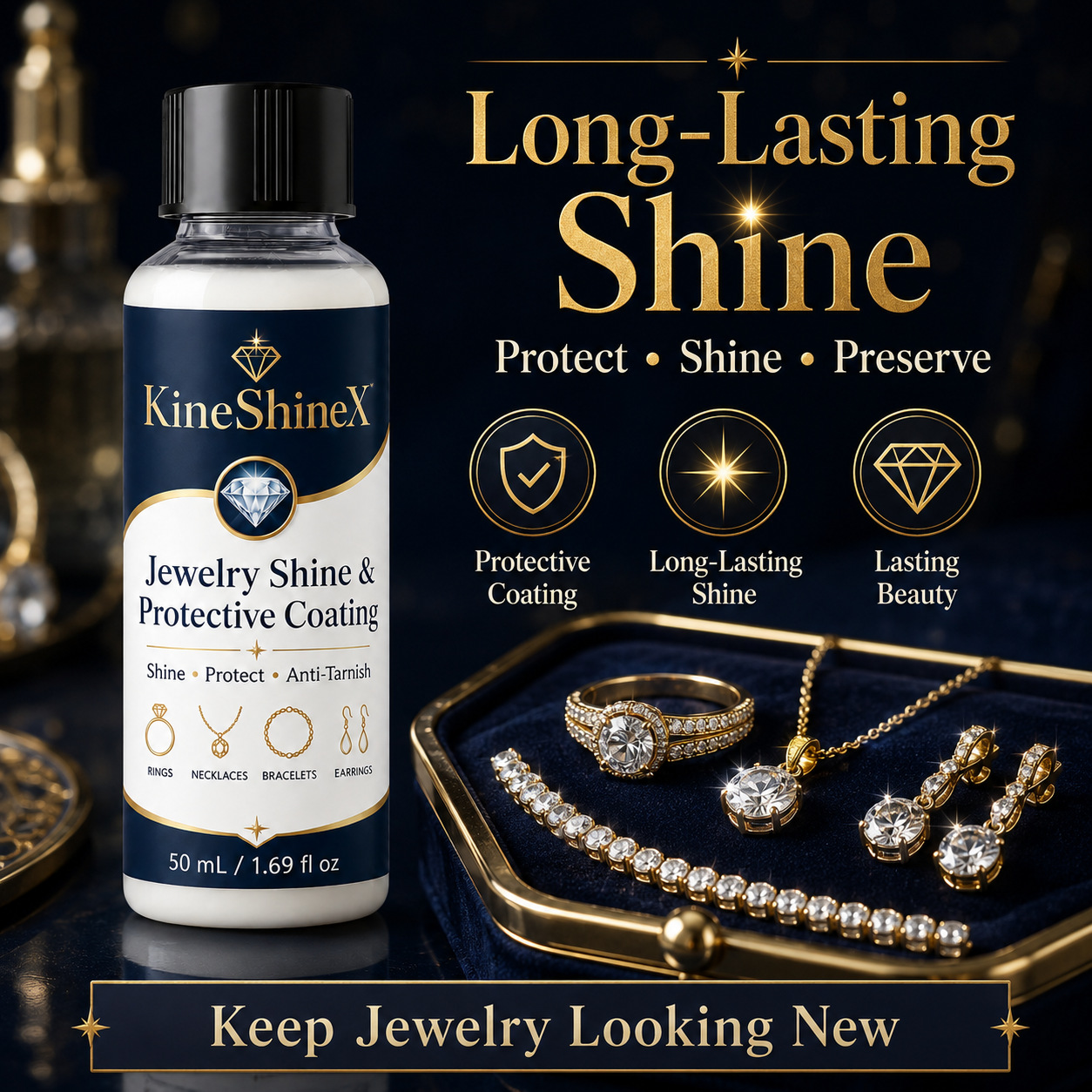KineShineX 珠寶亮澤保護塗層油 50ml/支|還原飾品光澤 防氧化防失光 - Image 2