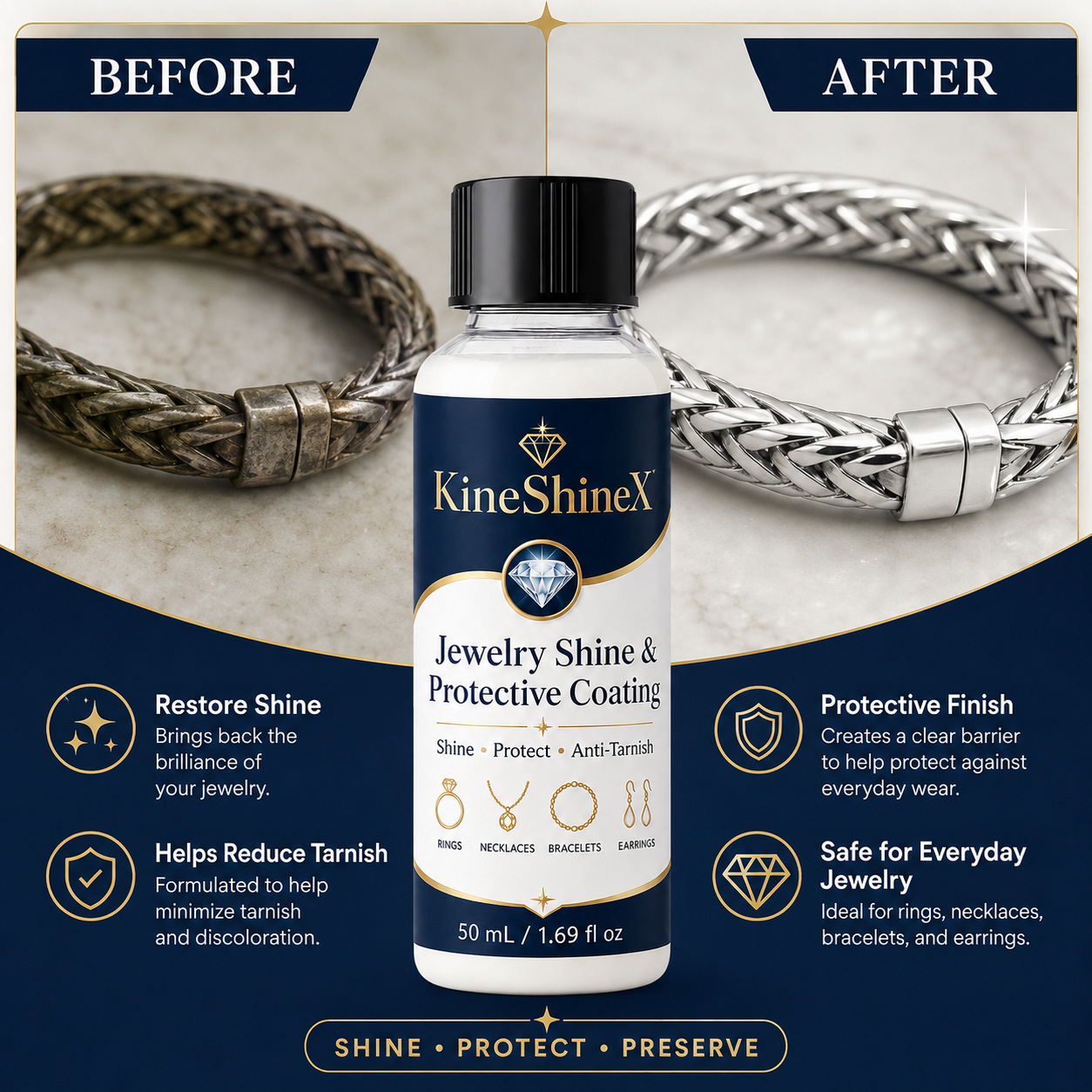 KineShineX 珠寶亮澤保護塗層油 50ml/支|還原飾品光澤 防氧化防失光 - Image 5