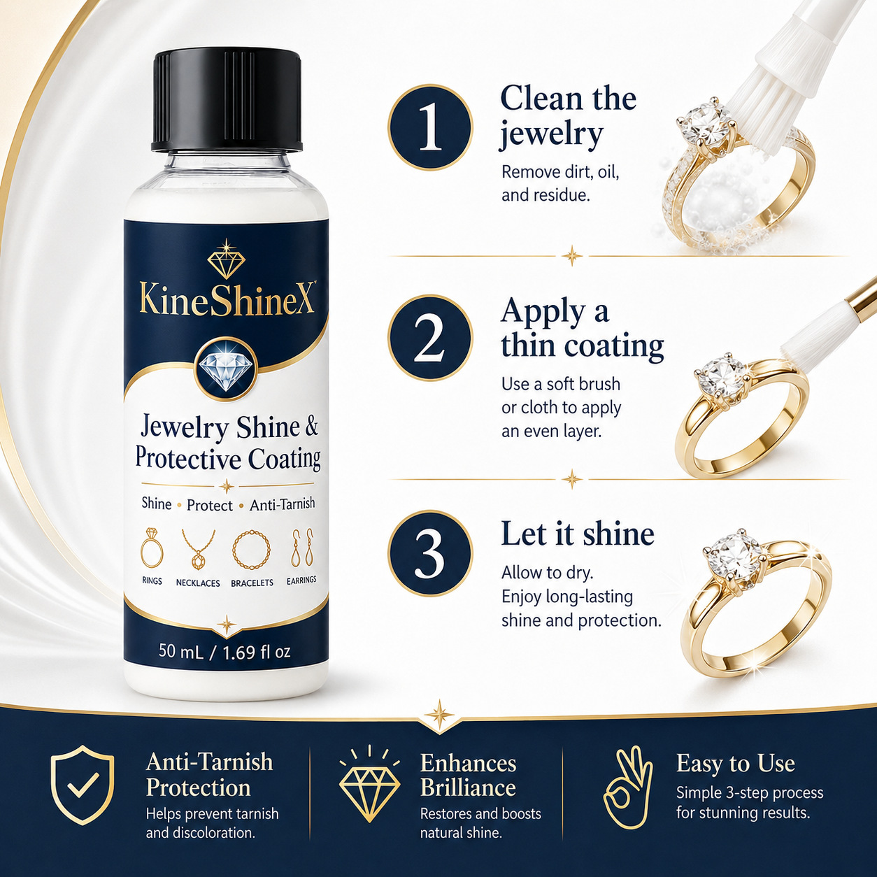 KineShineX 珠寶亮澤保護塗層油 50ml/支|還原飾品光澤 防氧化防失光 - Image 10