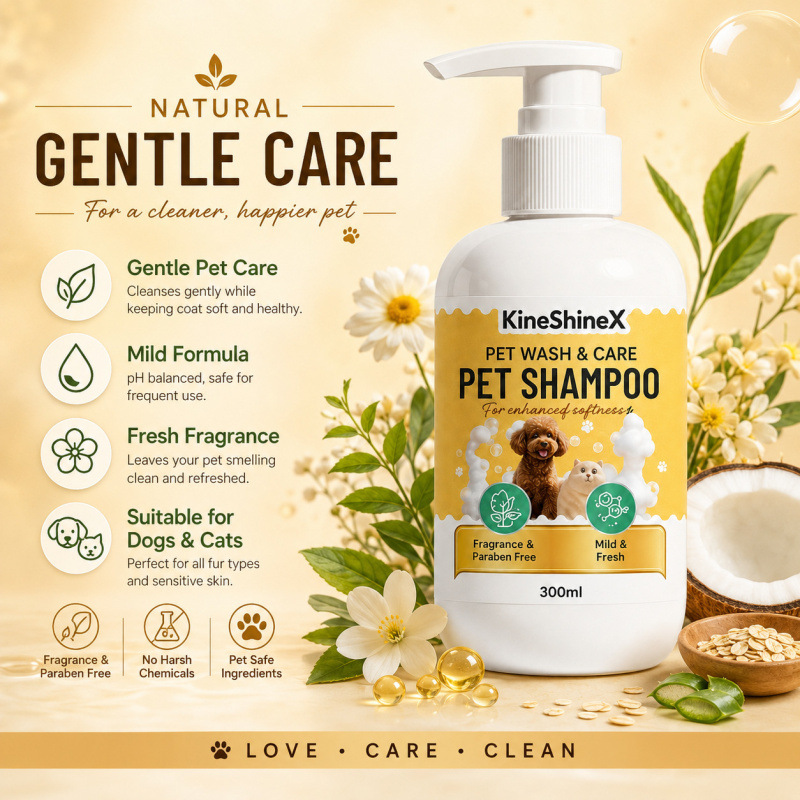 KineShineX 寵物香波 300ml|貓狗通用溫和潔淨 柔軟護毛沐浴露 - Image 4