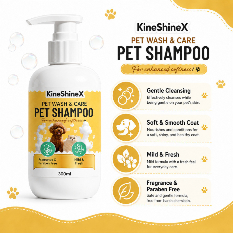 KineShineX 寵物香波 300ml|貓狗通用溫和潔淨 柔軟護毛沐浴露 - Image 5