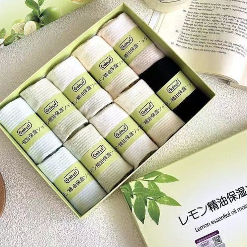 Galouu 檸檬精油保濕短襪 馬卡龍色系|10A級抑菌 透氣舒適