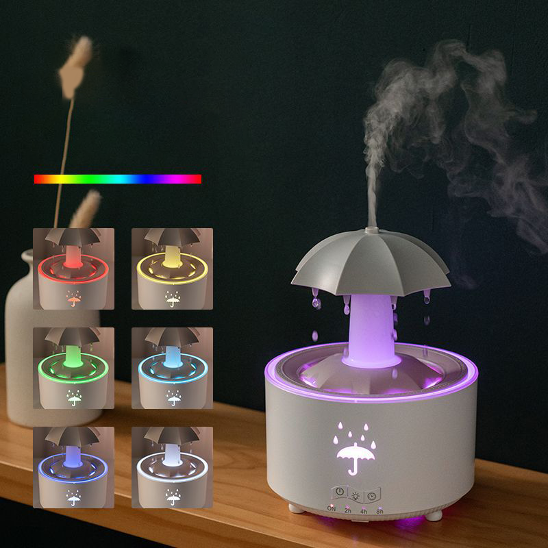 七彩雨滴香薰機旋轉水滴加濕器 300毫升/個 - Image 5