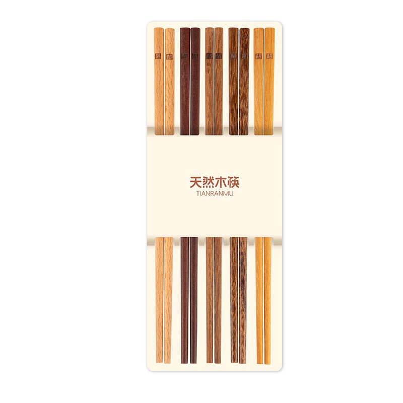 五福原木筷子 5雙/盒 1盒/2盒 - Image 5