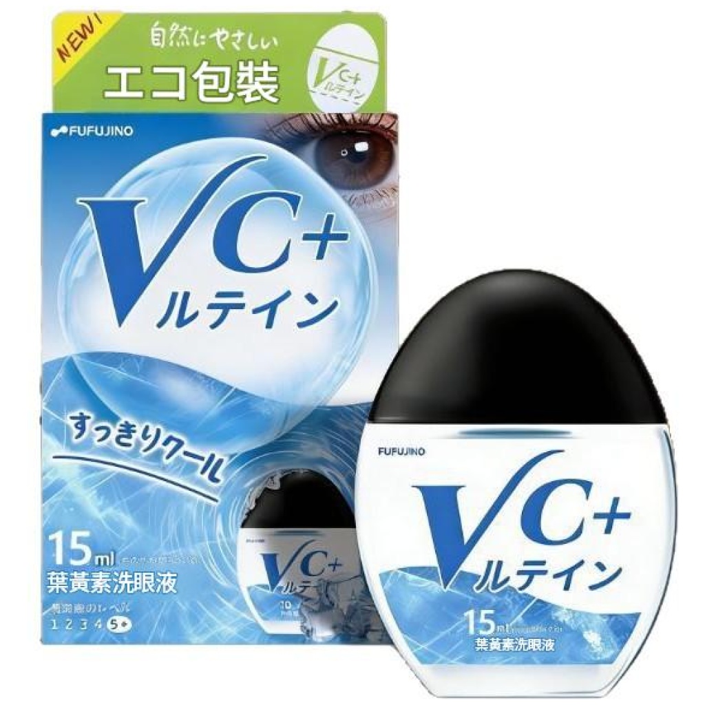 FUFUJINO 葉黃素VC洗眼液 15ml/支 便攜裝|舒緩眼疲勞 清潔護理