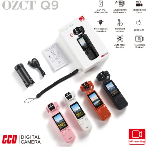 OZCT Q9 手持運動相機 4K高清 180°旋轉鏡頭|附32GB記憶卡