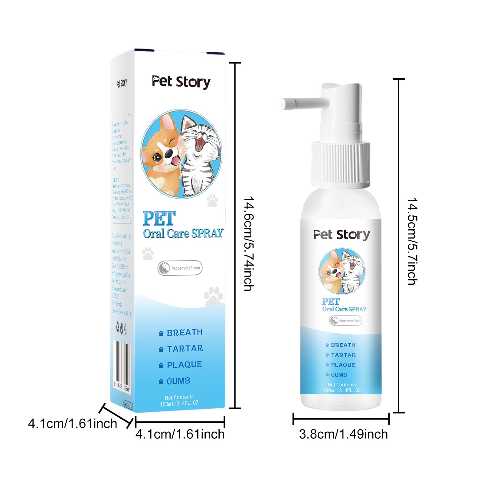 Pet Story 寵物口腔清潔噴霧 100毫升/樽 2樽/4樽