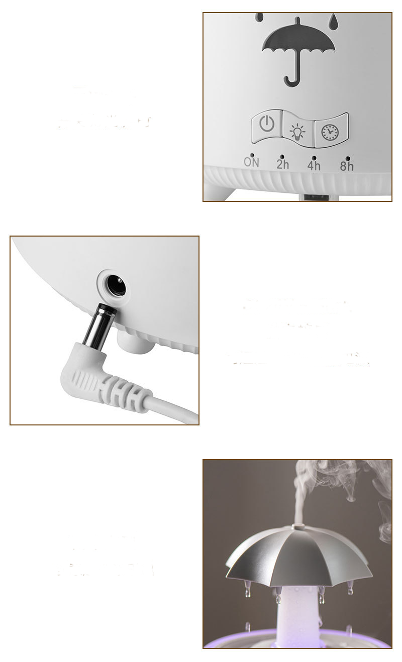 七彩雨滴香薰機旋轉水滴加濕器 300毫升/個 - Image 10