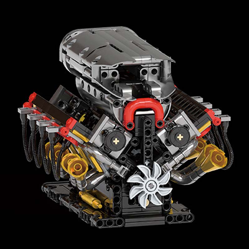 V8引擎多組件電動模型|模擬機械結構 桌面擺設 - Image 3