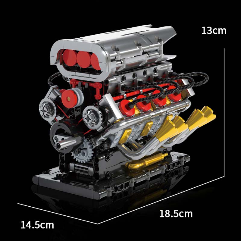 V8引擎多組件電動模型|模擬機械結構 桌面擺設 - Image 4