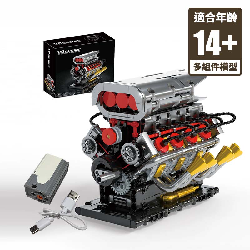 V8引擎多組件電動模型|模擬機械結構 桌面擺設 - Image 6