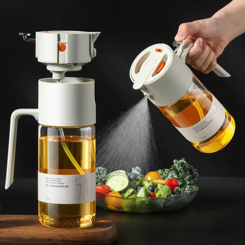 第三代倒噴油壺 玻璃油瓶 550ml｜噴霧倒油二合一 廚房控油好幫手