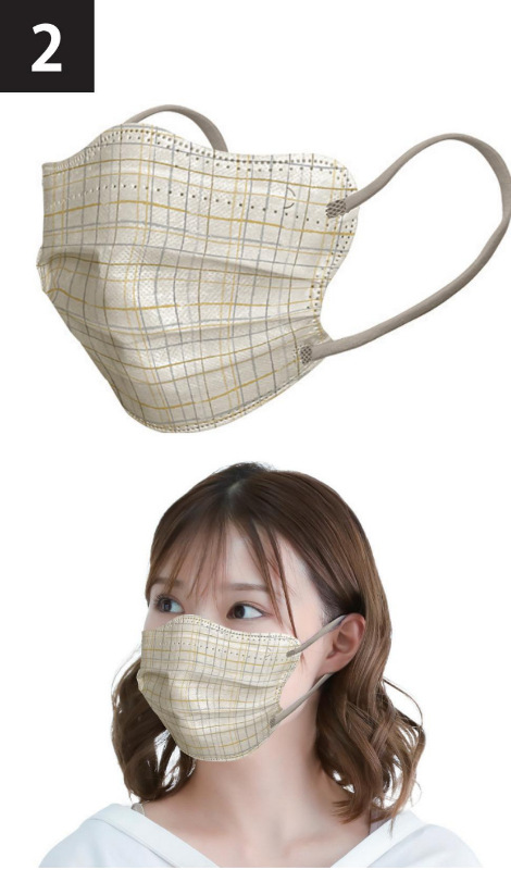 日式三層防曬透氣口罩 20只/盒|撞色耳帶 修臉型設計 - Image 3