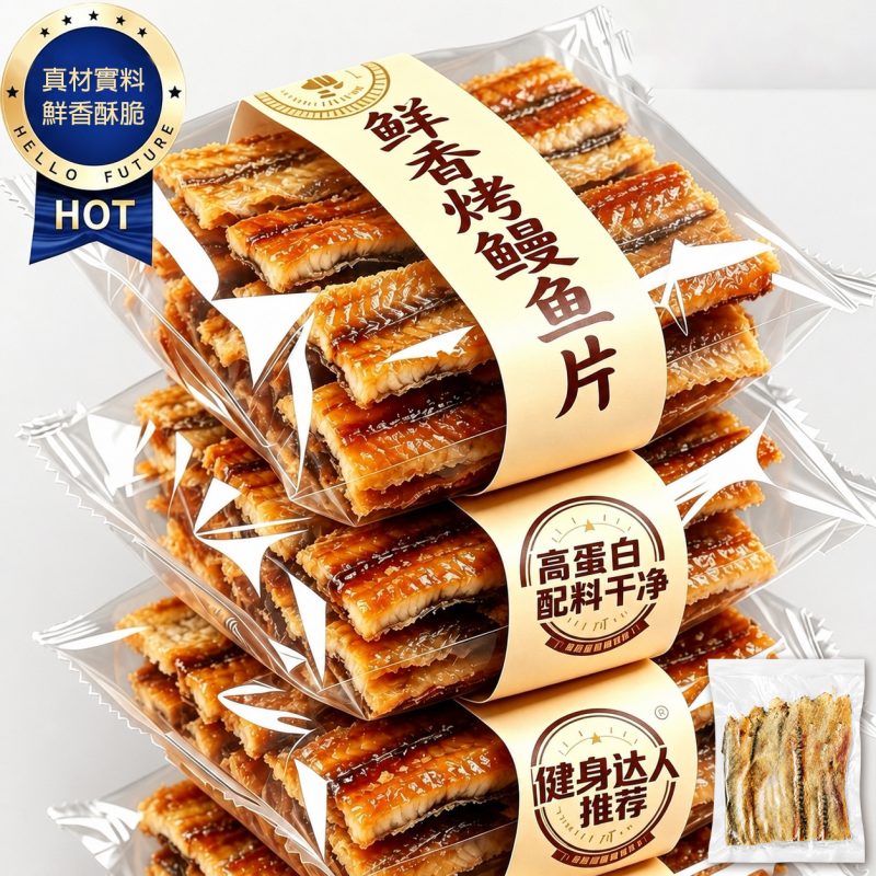 鮮香烤鰻魚片 高蛋白即食小食|肉質細膩酥軟入味