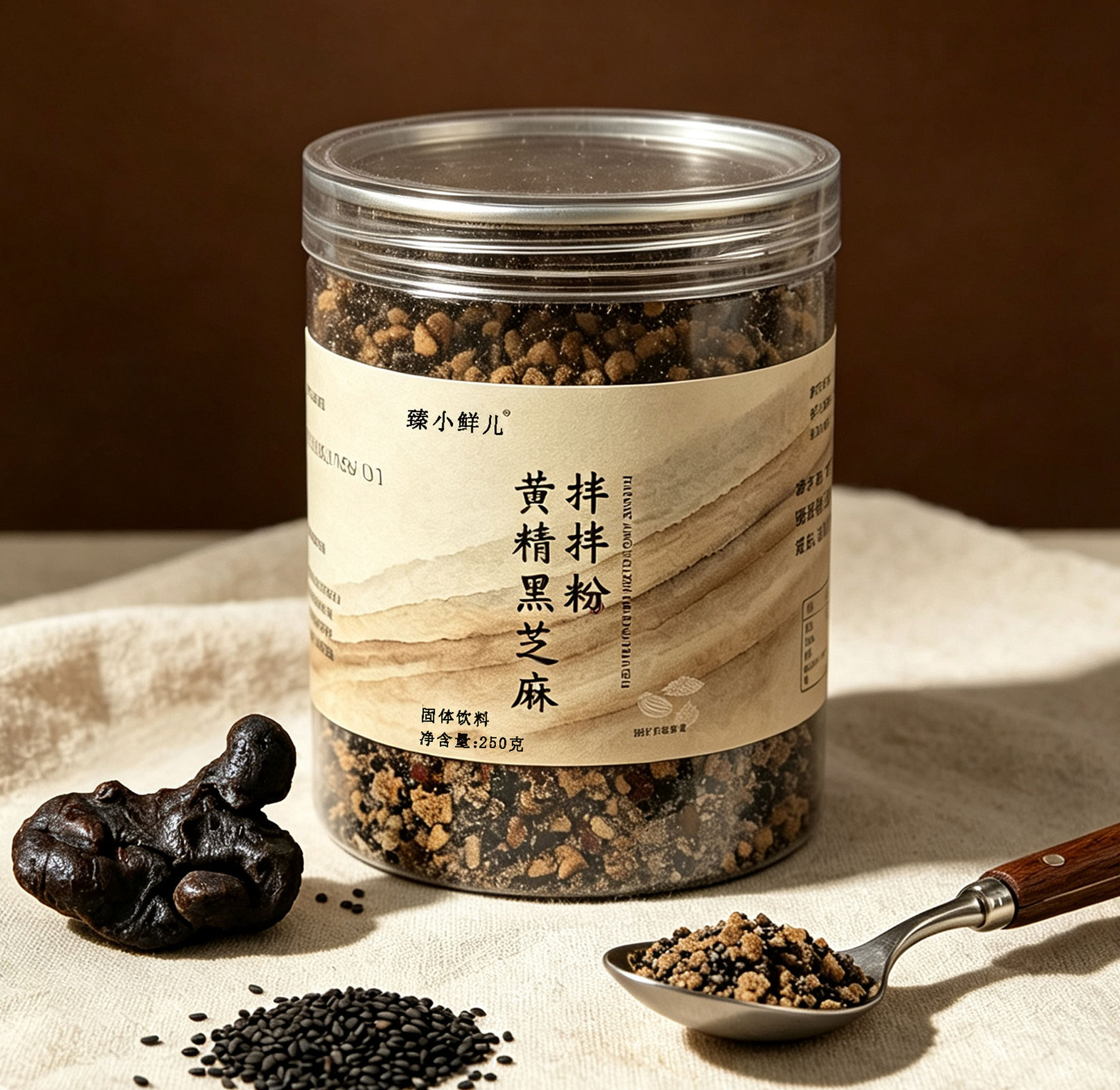 臻小鮮兒黃精黑芝麻拌拌粉 250克/罐 2罐/4罐