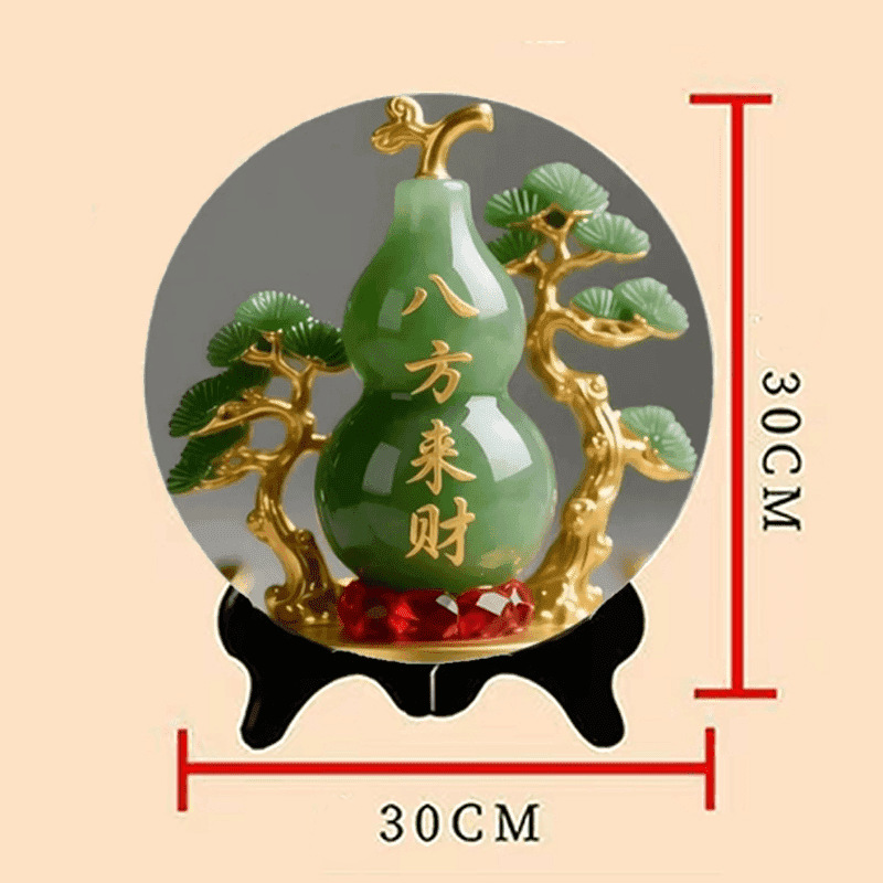 八方來財翠玉葫蘆擺設 - Image 2