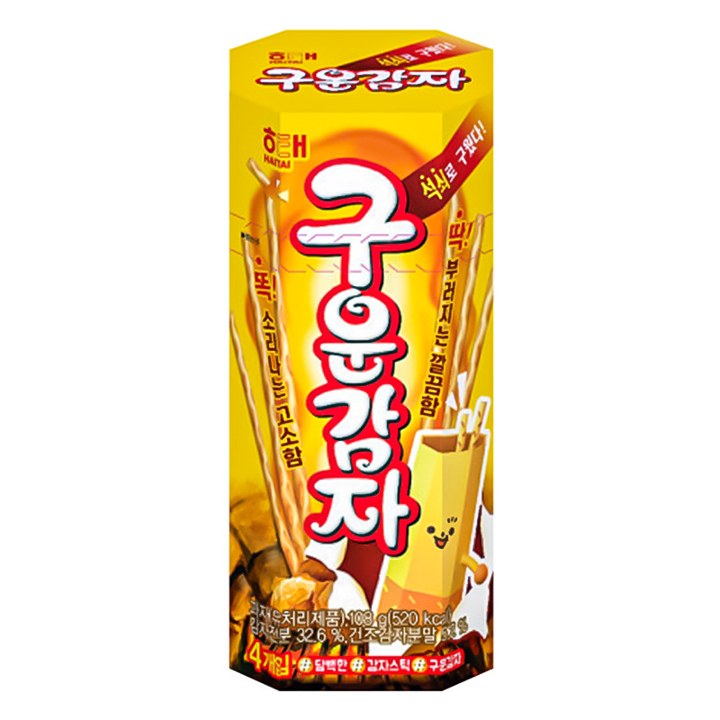 韓國進口海太炭烤薯棒盒108克/盒 3盒