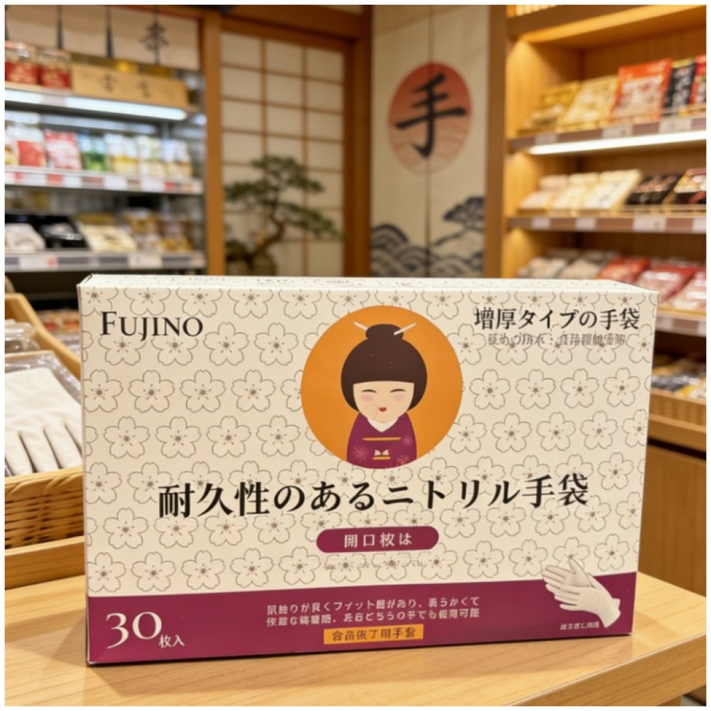 FUJINO 食品級丁腈家務手套 30隻/盒 3盒
