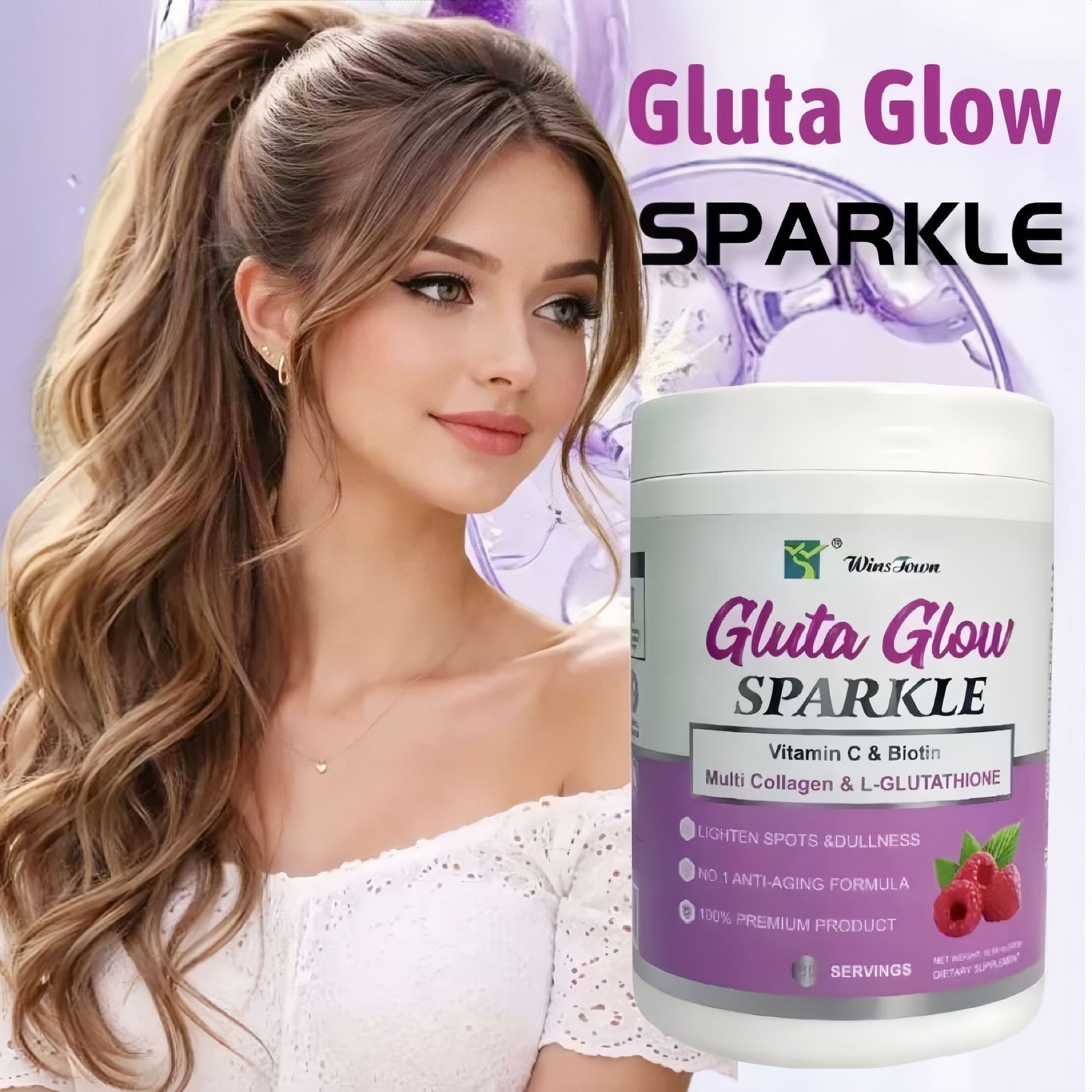 WinsTown Gluta Glow 複合膠原蛋白粉 300克/樽 2樽/3樽 - Image 2