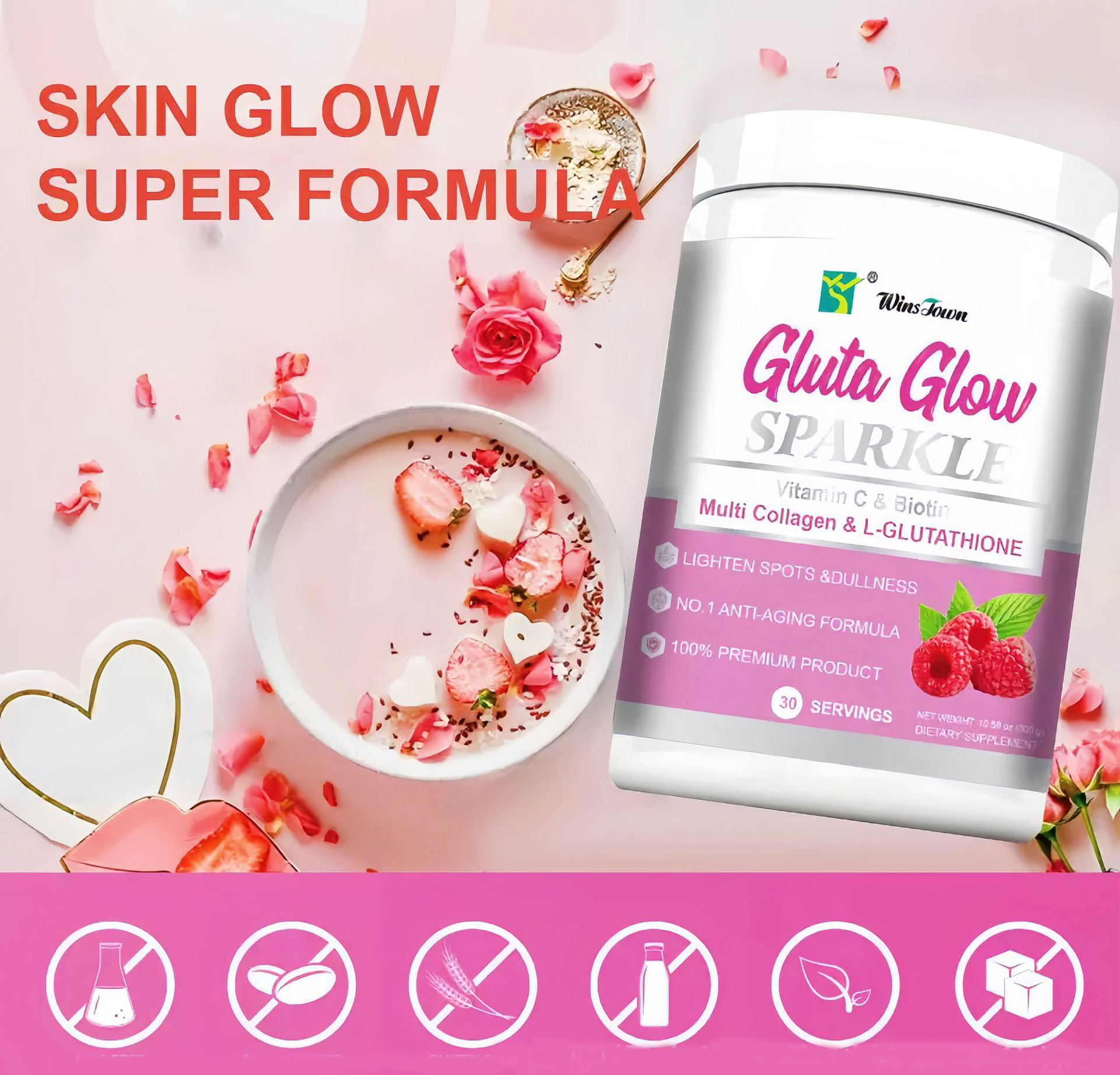 WinsTown Gluta Glow 複合膠原蛋白粉 300克/樽 2樽/3樽 - Image 5